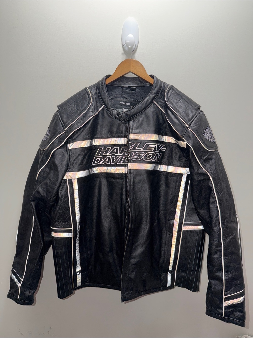 Harley-Davidson 2012 LUMINATOR Black Leather Rider Jacket Size 2XL 30x26.5 NEWCN